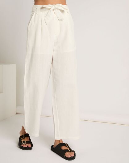 Pantalon en Lin & Coton Elena blanc